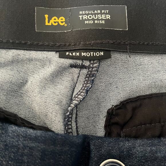 Lee Flex Motion Trouser Jeans Womens 10 Regular Fit Mid Rise Navy Blue Stretch - Picture 4 of 10